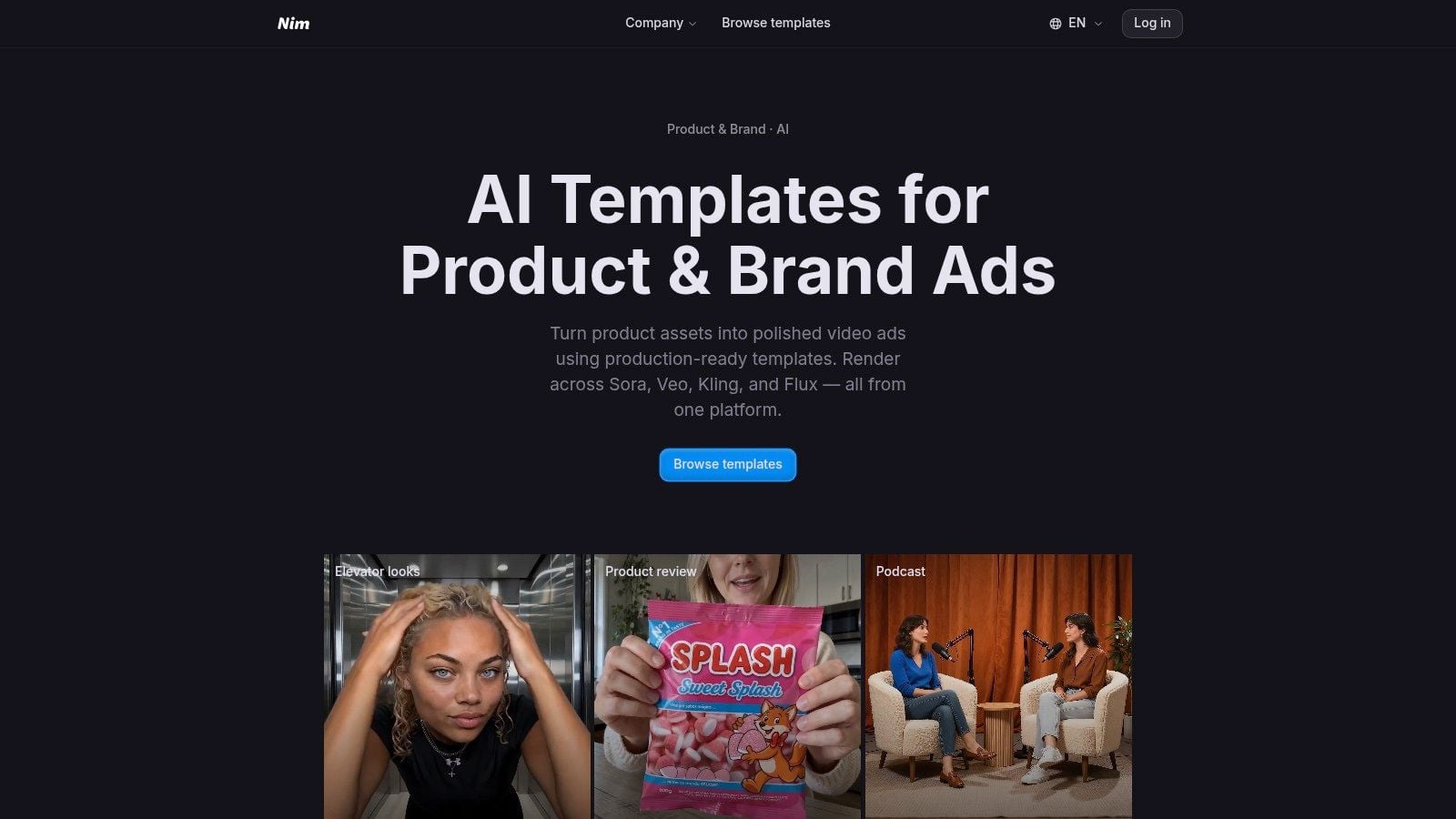 Screenshot from https://nim.video/ugc-ads-templates