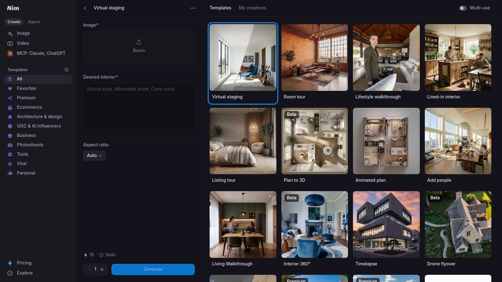 Screenshot from https://nim.video/templates/c/real-estate/virtual-staging