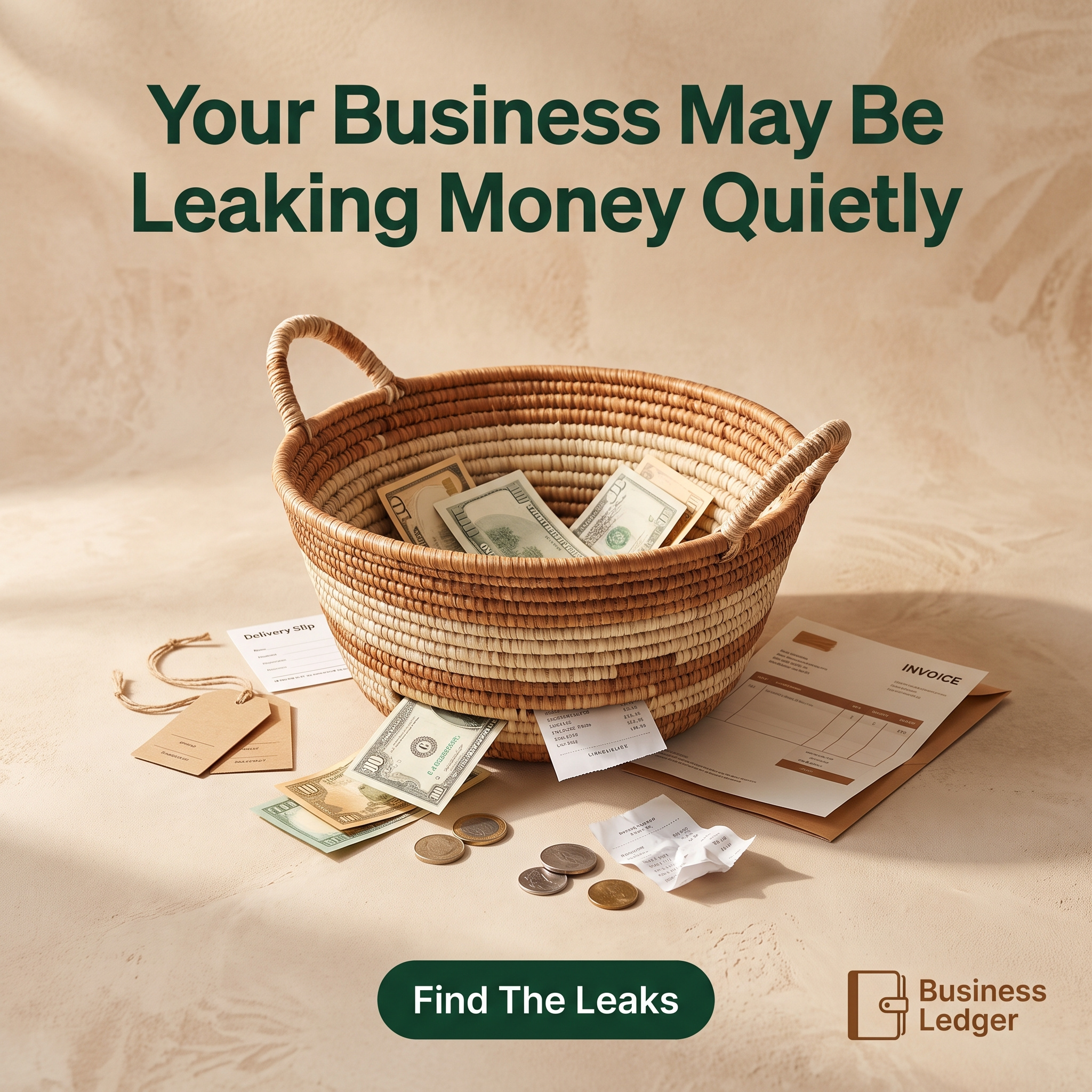 Business money leaking visual